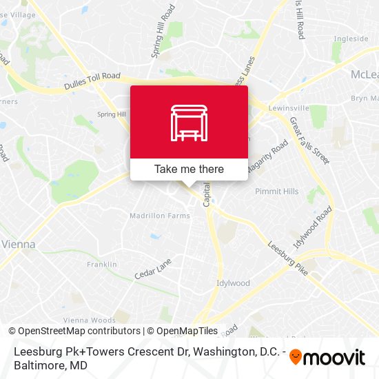 Leesburg Pk+Towers Crescent Dr map