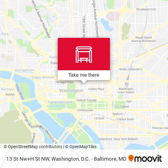 Mapa de 13 St Nw+H St NW