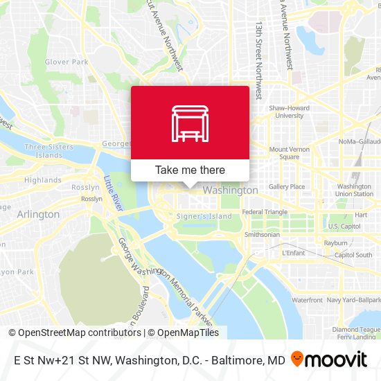 Mapa de E St Nw+21 St NW