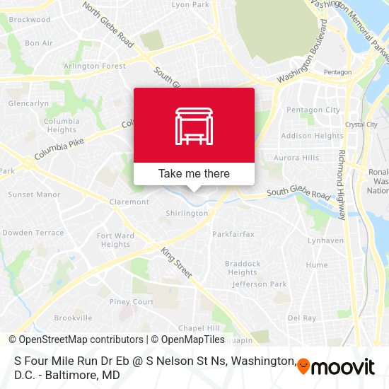 S Four Mile Run Dr Eb @ S Nelson St Ns map