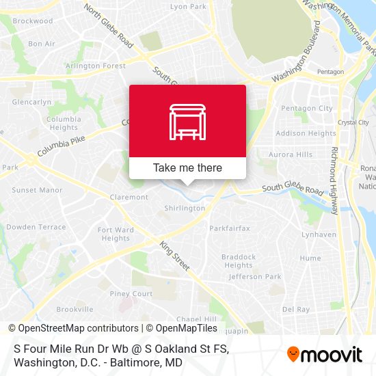 S Four Mile Run Dr Wb @ S Oakland St FS map