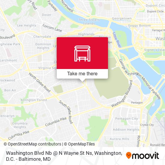 Washington Blvd Nb @ N Wayne St Ns map