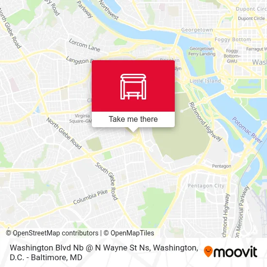 Washington Blvd Nb @ N Wayne St Ns map