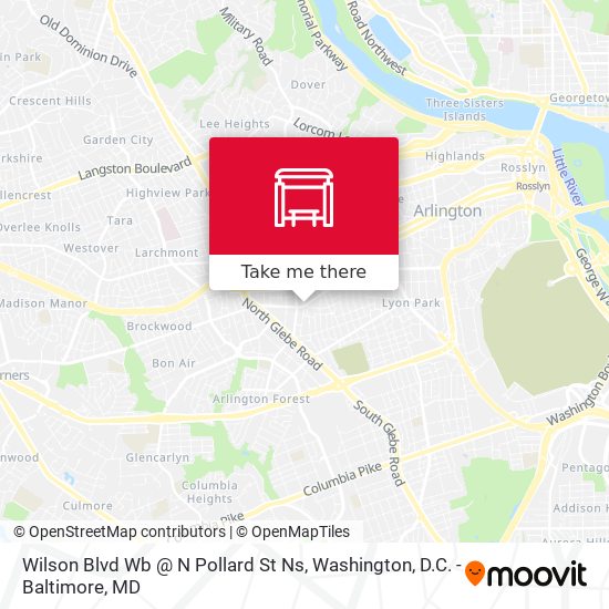 Wilson Blvd Wb @ N Pollard St Ns map