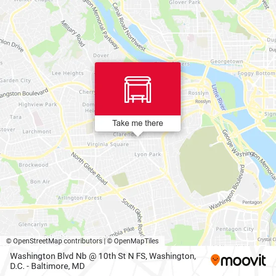 Washington Blvd Nb @ 10th St N FS map