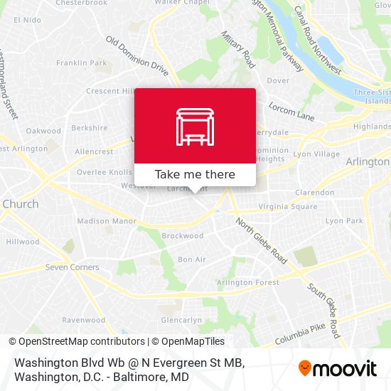 Washington Blvd Wb @ N Evergreen St MB map