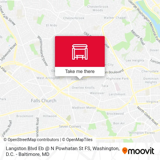 Langston Blvd Eb @ N Powhatan St FS map