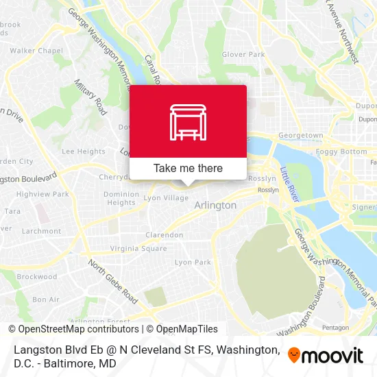 Langston Blvd Eb @ N Cleveland St FS map