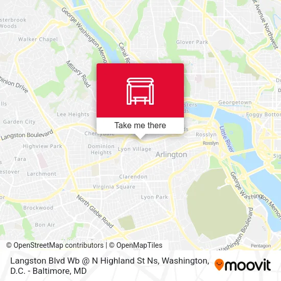 Langston Blvd Wb @ N Highland St Ns map