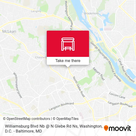 Williamsburg Blvd Nb @ N Glebe Rd Ns map