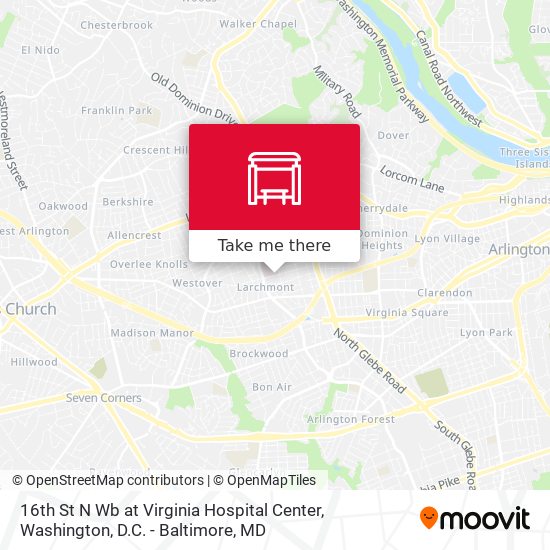 16th St N Wb at Virginia Hospital Center map