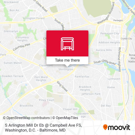 S Arlington Mill Dr Eb @ Campbell Ave FS map
