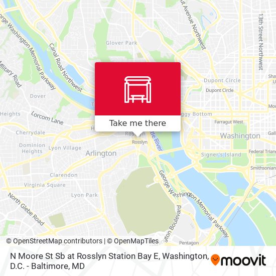 Mapa de N Moore St Sb at Rosslyn Station Bay E