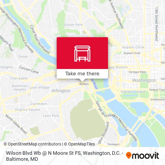 Mapa de Wilson Blvd Wb @ N Moore St FS