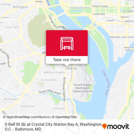 Mapa de S Bell St Sb at Crystal City Station Bay A