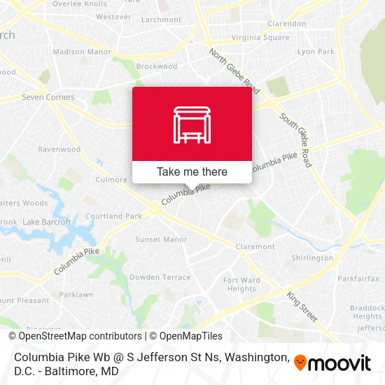 Mapa de Columbia Pike Wb @ S Jefferson St Ns