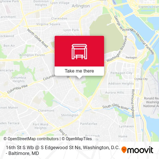 16th St S Wb @ S Edgewood St Ns map