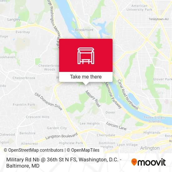 Military Rd Nb @ 36th St N FS map