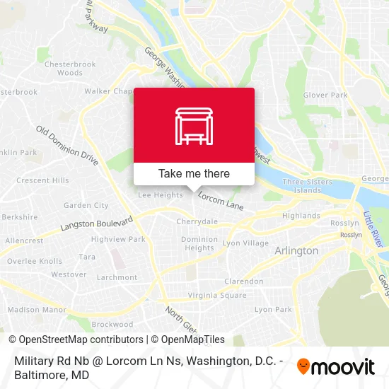 Military Rd Nb @ Lorcom Ln Ns map