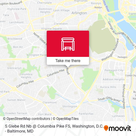 S Glebe Rd Nb @ Columbia Pike FS map