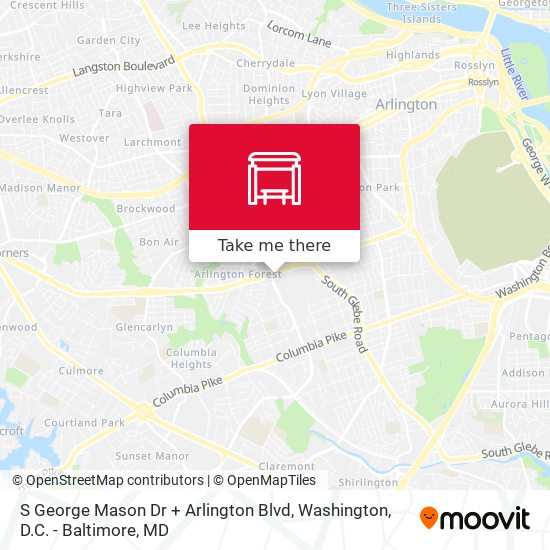 Mapa de S George Mason Dr + Arlington Blvd