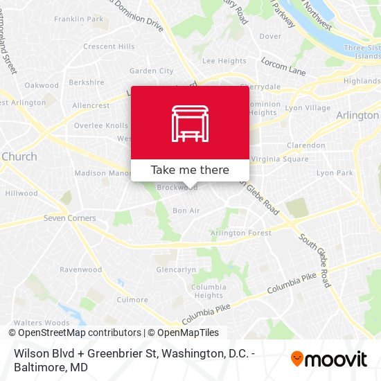 Mapa de Wilson Blvd + Greenbrier St