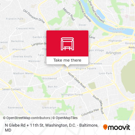 N Glebe Rd + 11th St map