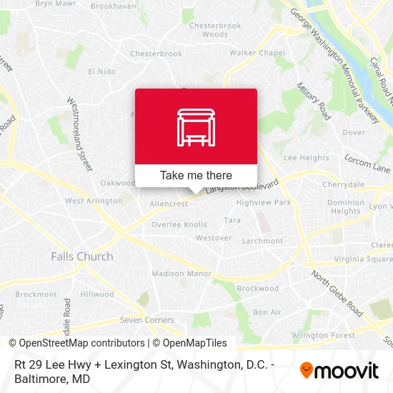 Rt 29 Lee Hwy + Lexington St map