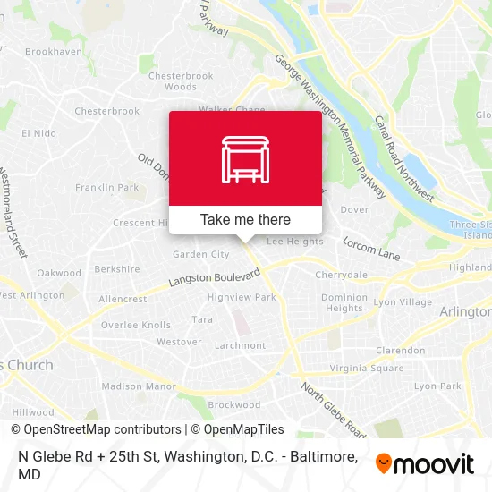 N Glebe Rd + 25th St map