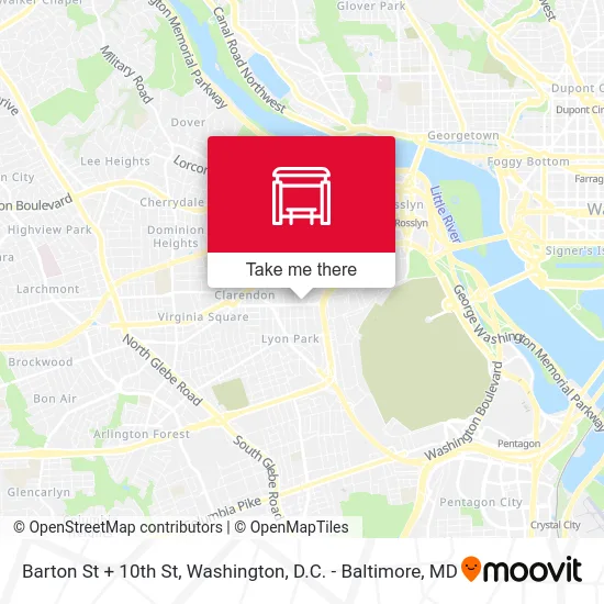 Barton St + 10th St map