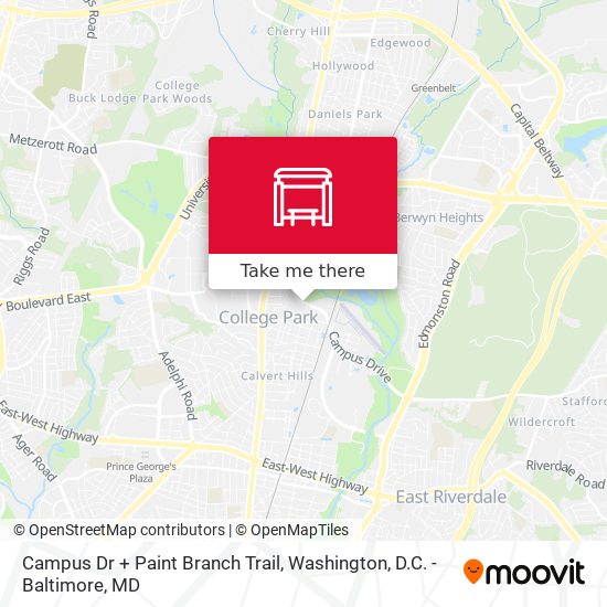 Mapa de Campus Dr + Paint Branch Trail