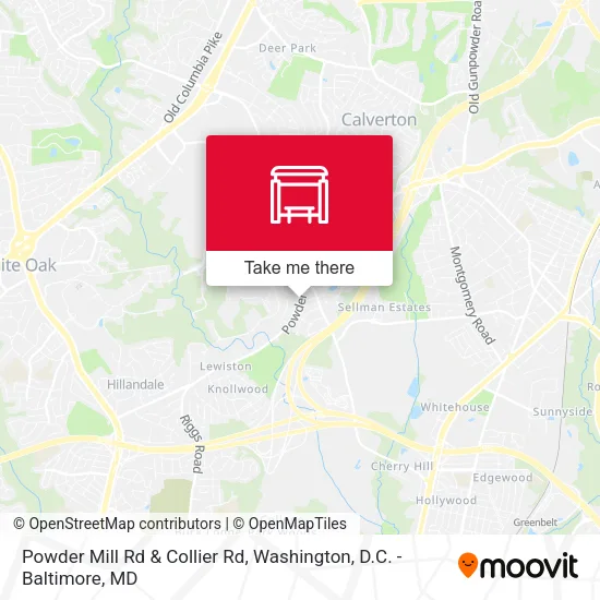 Powder Mill Rd & Collier Rd map