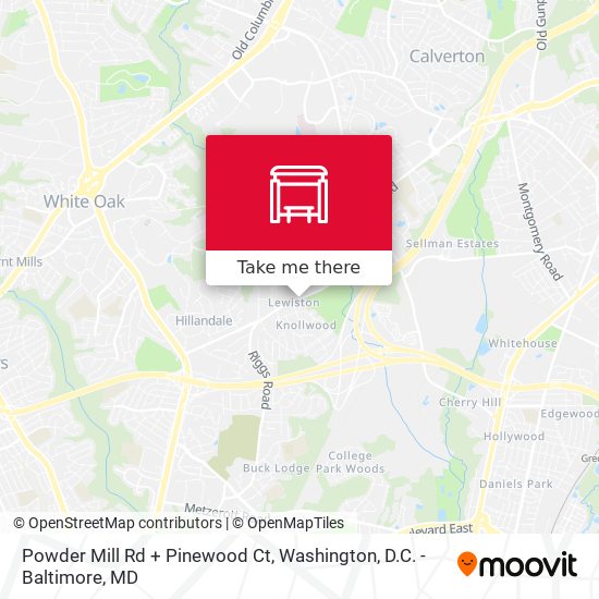 Mapa de Powder Mill Rd + Pinewood Ct