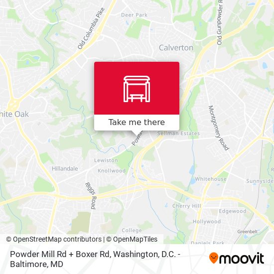 Powder Mill Rd + Boxer Rd map