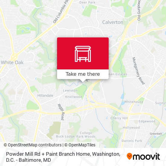 Mapa de Powder Mill Rd + Paint Branch Home