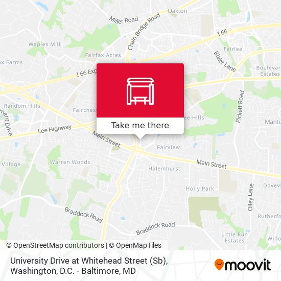 University Drive at Whitehead Street (Sb) map