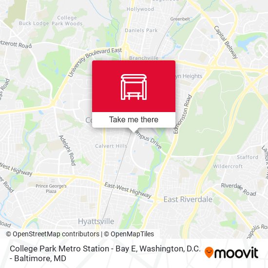 College Park Metro Station - Bay E map