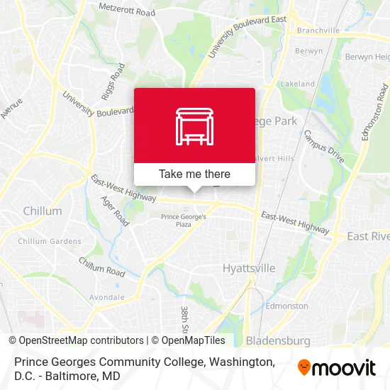 Prince Georges Community College map