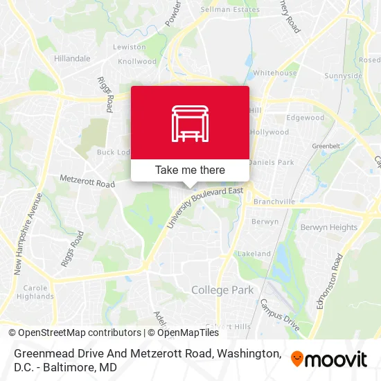 Greenmead Drive And Metzerott Road map