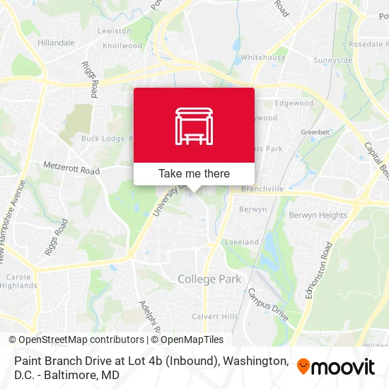 Paint Branch Drive at Lot 4b (Inbound) map