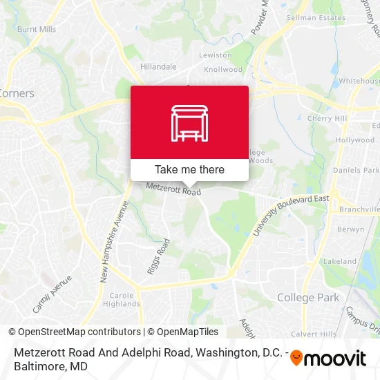 Metzerott Road And Adelphi Road map