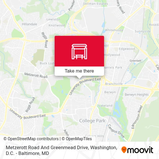 Metzerott Road And Greenmead Drive map