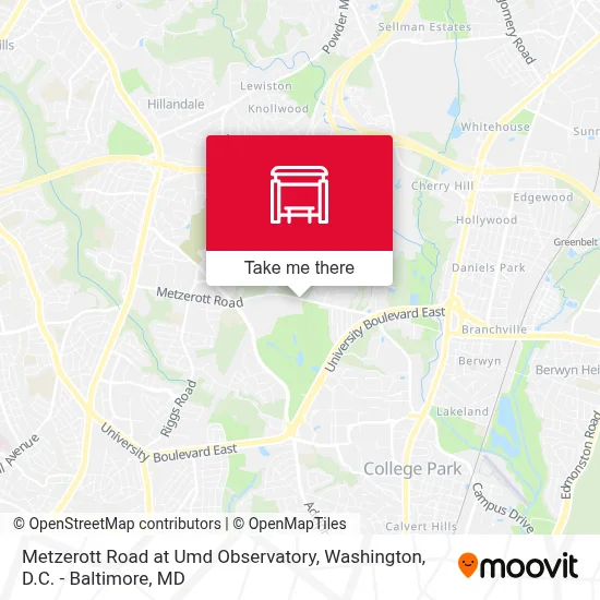 Metzerott Road at Umd Observatory map