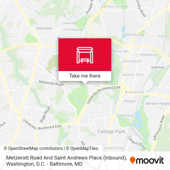 Metzerott Road And Saint Andrews Place (Inbound) map