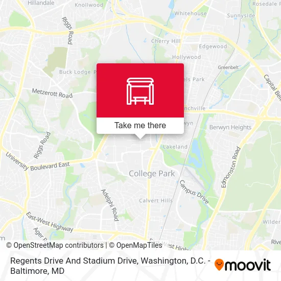 Regents Drive And Stadium Drive map