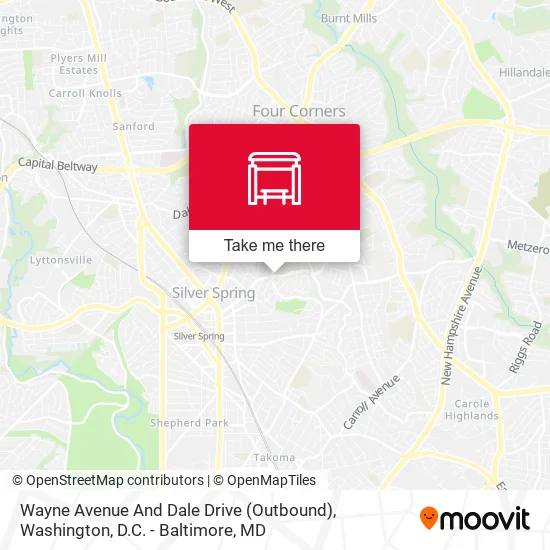 Mapa de Wayne Avenue And Dale Drive (Outbound)
