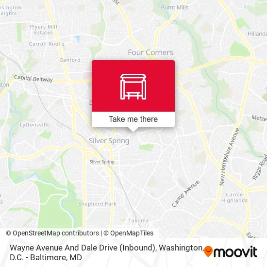 Mapa de Wayne Avenue And Dale Drive (Inbound)
