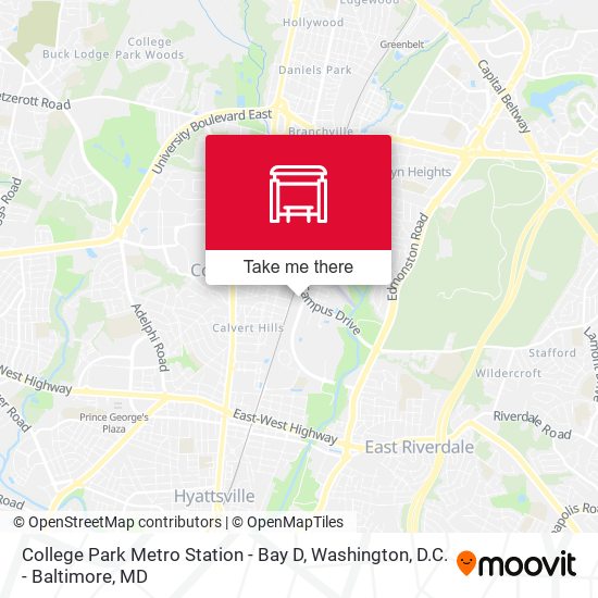 College Park Metro Station - Bay D map