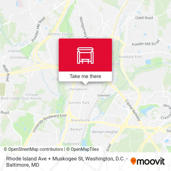 Rhode Island Ave + Muskogee St map