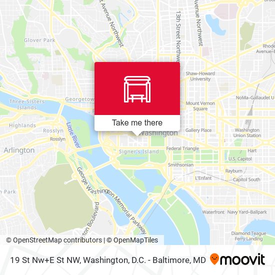 19 St Nw+E St NW map